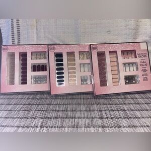 3 pk. Dashing Diva Gloss Press-On Nail Set - Burgundy, Black, Gold, Pink, Blush